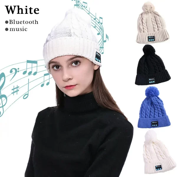 Bluetooth Hat Women kids Beanie Wireless Beanie Headset Headphones Cap Over Ear Music Handsfree Earphones with Mic Speaker - Image 10