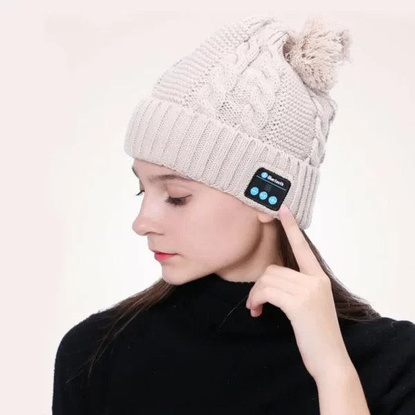 Bluetooth Hat Women kids Beanie Wireless Beanie Headset Headphones Cap Over Ear Music Handsfree Earphones with Mic Speaker - Image 2