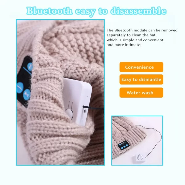 Bluetooth Hat Women kids Beanie Wireless Beanie Headset Headphones Cap Over Ear Music Handsfree Earphones with Mic Speaker - Image 14