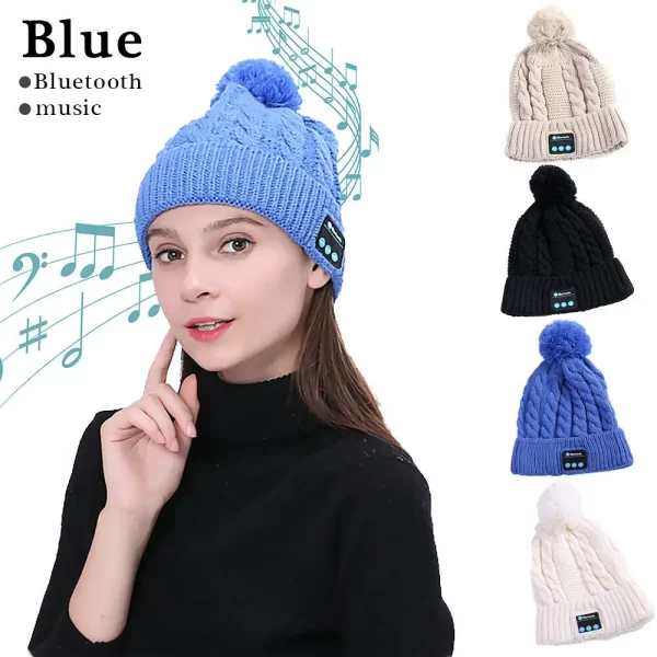 Bluetooth Hat Women kids Beanie Wireless Beanie Headset Headphones Cap Over Ear Music Handsfree Earphones with Mic Speaker - Image 3