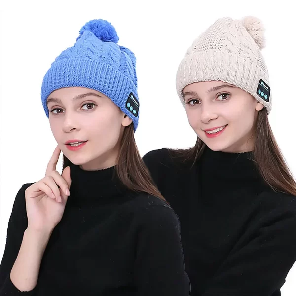 Bluetooth Hat Women kids Beanie Wireless Beanie Headset Headphones Cap Over Ear Music Handsfree Earphones with Mic Speaker