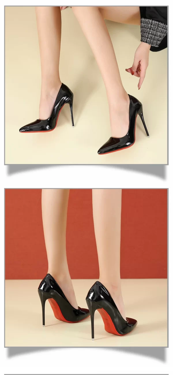 Women Shoes Red High Heels Sexy Pointed Toe 12cm Pumps Wedding Dress Shoes Nude Black Color Red Rubber Bottom High Heels - Image 34