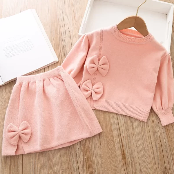 Girls Clothing Set 2-piece Long sleeved Sweater Set Autumn/Winter Sweatshirt+Skirt Set Childrens Clothing for the Start of Schoo - Image 10