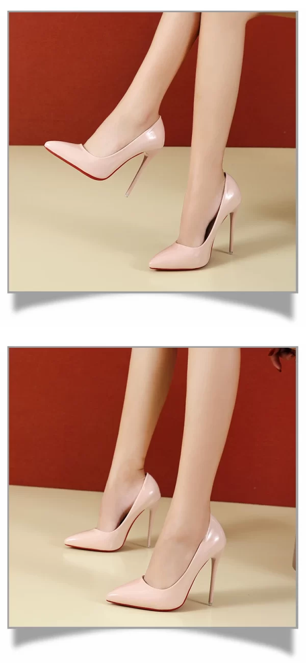 Women Shoes Red High Heels Sexy Pointed Toe 12cm Pumps Wedding Dress Shoes Nude Black Color Red Rubber Bottom High Heels - Image 32