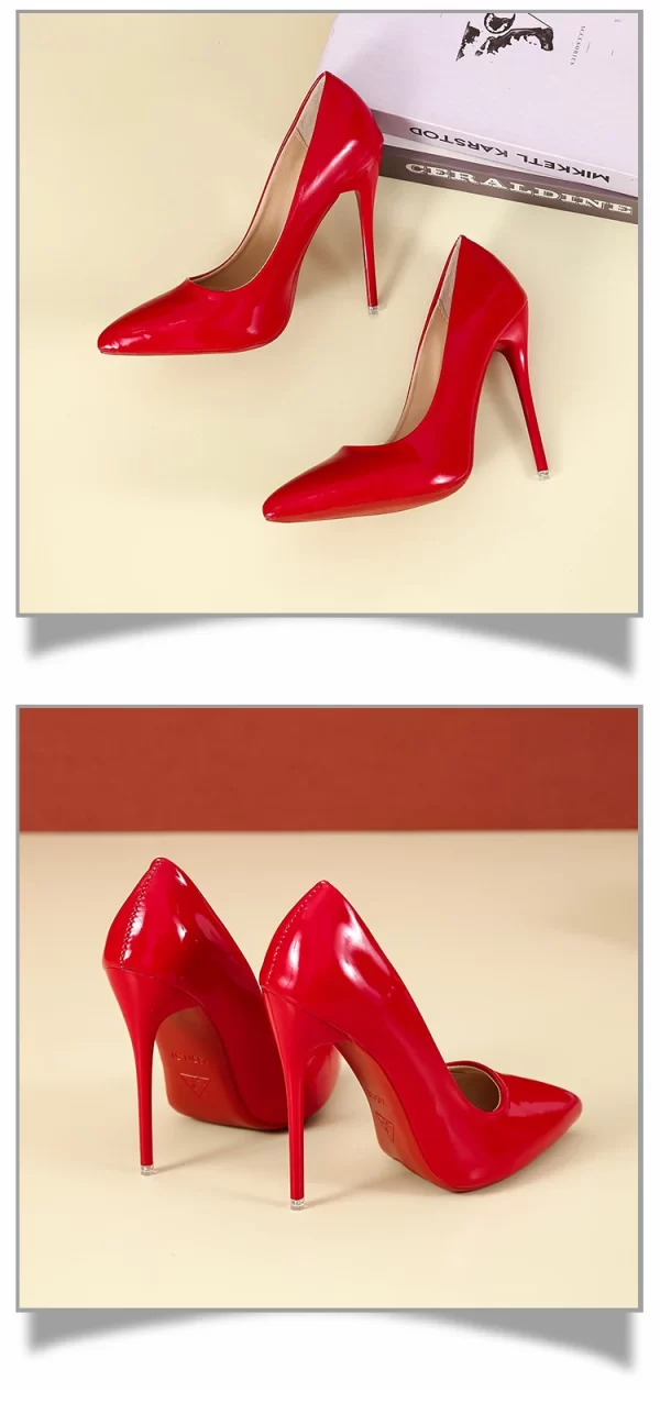 Women Shoes Red High Heels Sexy Pointed Toe 12cm Pumps Wedding Dress Shoes Nude Black Color Red Rubber Bottom High Heels - Image 41