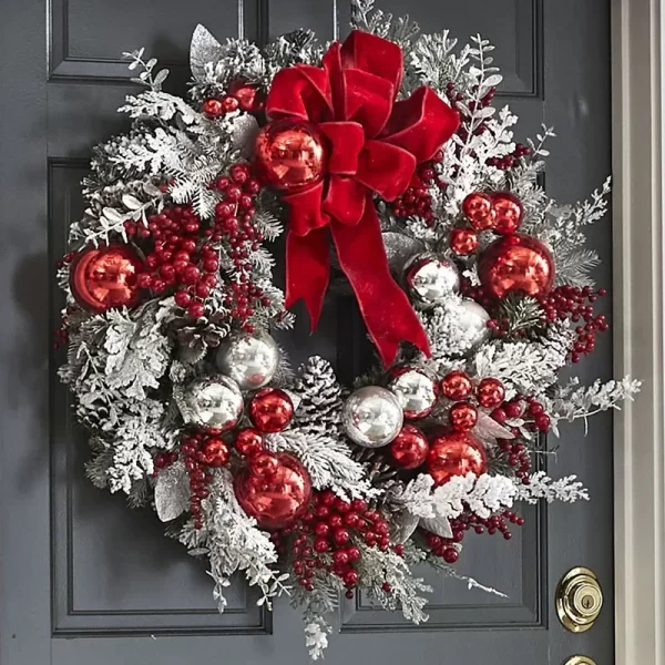 Christmas Wreath for Front Door Christmas Vine Hanging Garland Decoration Flower Garland Outdoor Home Decor Christmas Decoration - Image 9