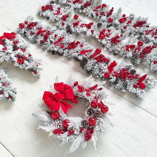 Christmas Wreath for Front Door Christmas Vine Hanging Garland Decoration Flower Garland Outdoor Home Decor Christmas Decoration - Image 13