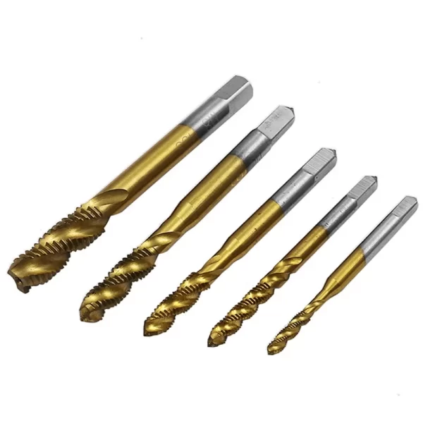 1pc Titanium Coated HSS Spiral Flute Screw Threading Taps Drill Tools For Machine Metals M3 M4 M5 M6 M8 Metric Hand Tool - Image 18