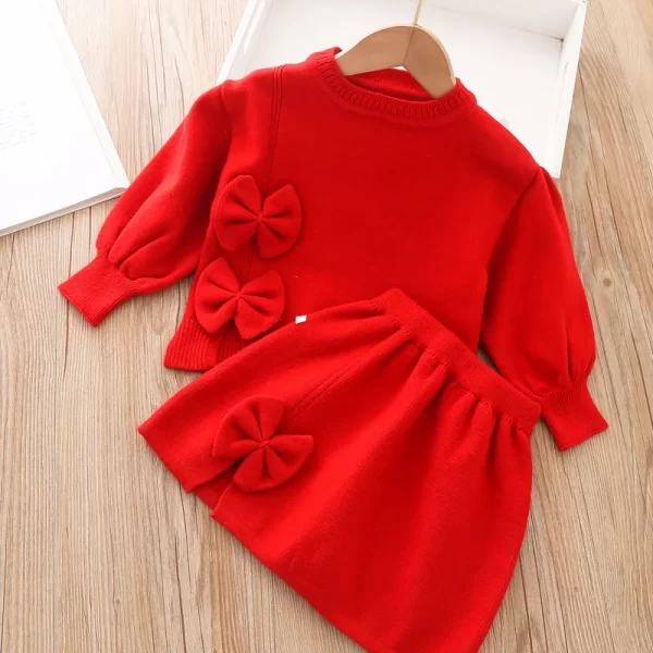 Girls Clothing Set 2-piece Long sleeved Sweater Set Autumn/Winter Sweatshirt+Skirt Set Childrens Clothing for the Start of Schoo - Image 6