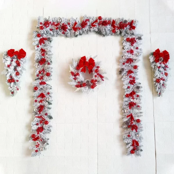 Christmas Wreath for Front Door Christmas Vine Hanging Garland Decoration Flower Garland Outdoor Home Decor Christmas Decoration - Image 11