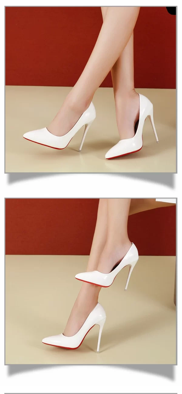 Women Shoes Red High Heels Sexy Pointed Toe 12cm Pumps Wedding Dress Shoes Nude Black Color Red Rubber Bottom High Heels - Image 23