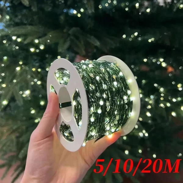 Green Copper Wire Garland Light 5/10/20M LED String Lights Waterproof Fairy Lights for Christmas Wedding Party Decorationpplies