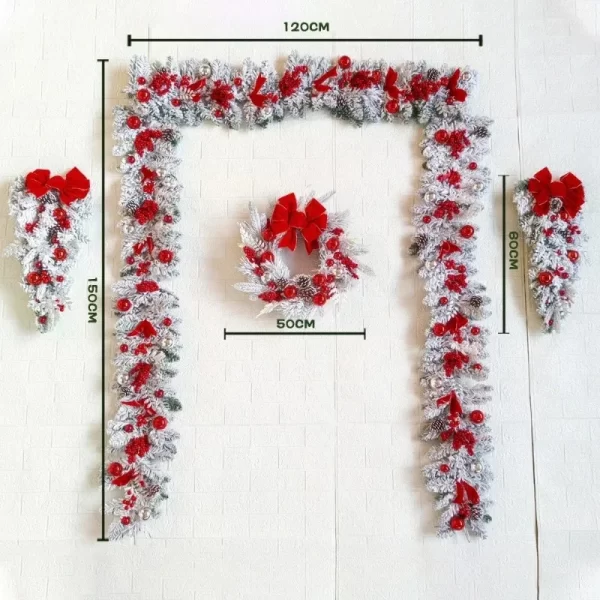 Christmas Wreath for Front Door Christmas Vine Hanging Garland Decoration Flower Garland Outdoor Home Decor Christmas Decoration - Image 6