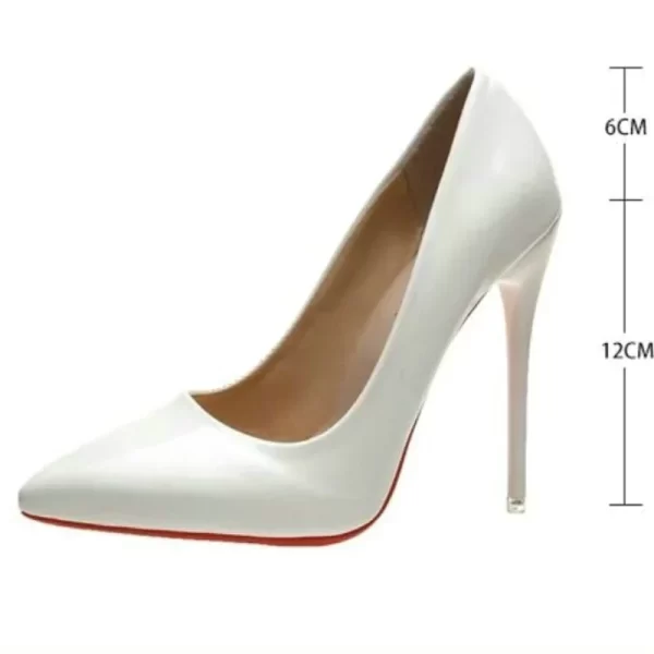 Women Shoes Red High Heels Sexy Pointed Toe 12cm Pumps Wedding Dress Shoes Nude Black Color Red Rubber Bottom High Heels - Image 2