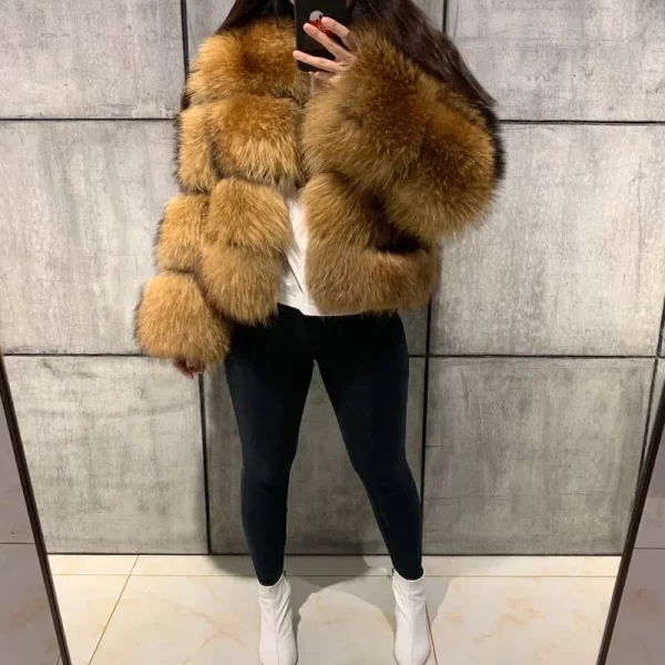 Super Hot Winter Women Luxury Thick Real Raccoon Fur Coat Natural Fox Fur Jacket Plus Size Furry Jackets Female Vest - Image 23