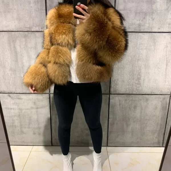 Super Hot Winter Women Luxury Thick Real Raccoon Fur Coat Natural Fox Fur Jacket Plus Size Furry Jackets Female Vest - Image 13